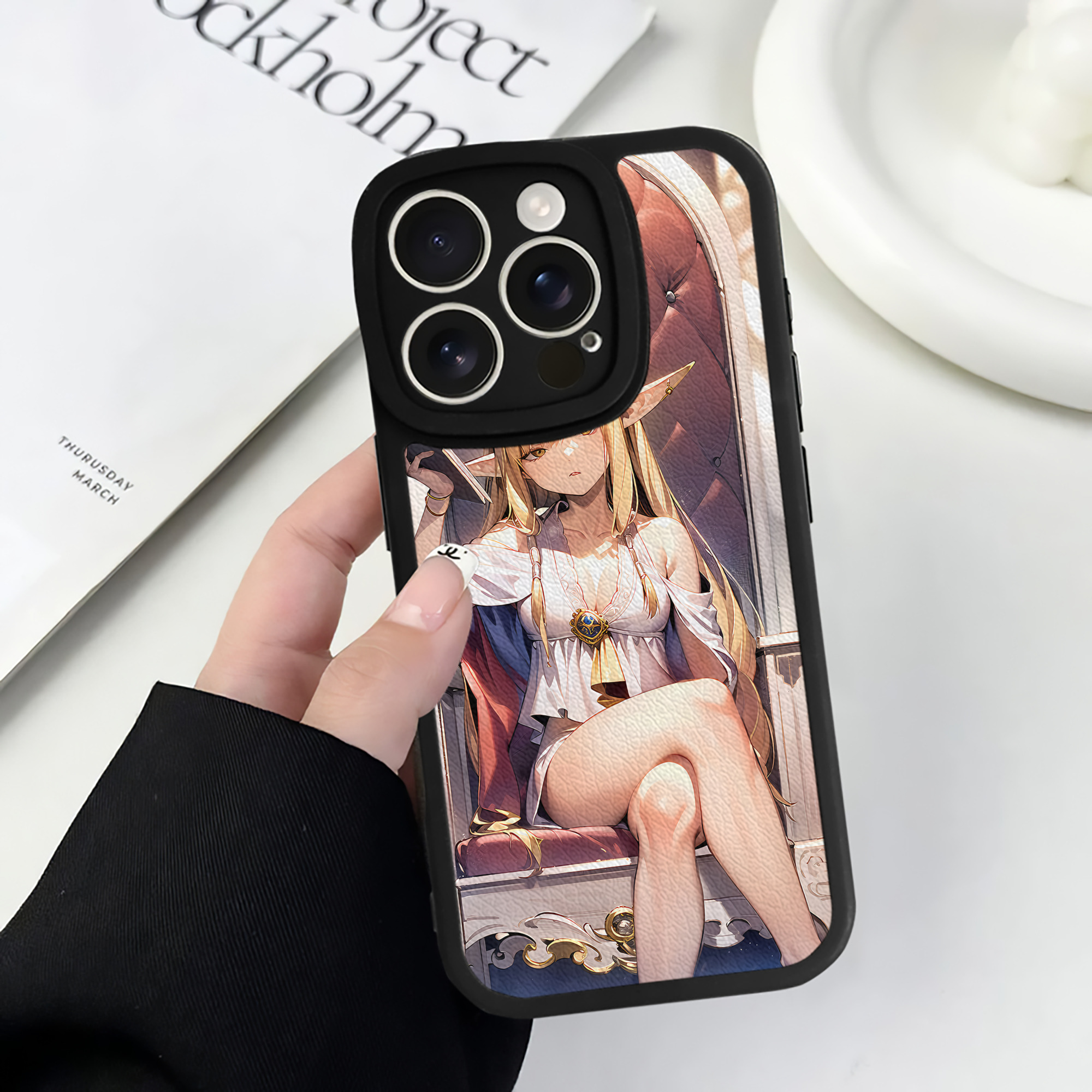 （画像用） 葬送のフリーレン Frieren 【iPhone 16シリーズ対応】シリコンスマホケース（レザー調） 材質：シリコン